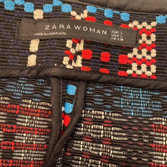 Zara Colorful Mini Skirt w/Zipper tribal print boho size large - Picture 10 of 11